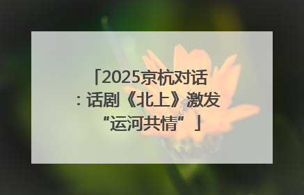 2025京杭对话：话剧《北上》激发“运河共情”